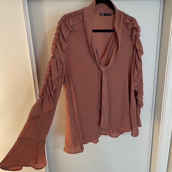 Zara Ruffle Long Sleeve Blouse - Picture 2 of 6